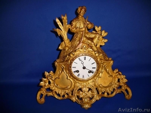 Каминные Французские  часы из бронзы  сер. 19 века !      - Изображение #2, Объявление #911923
