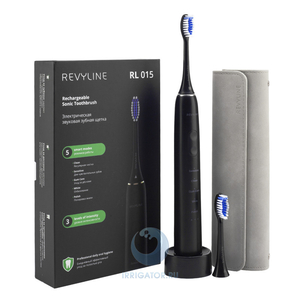 Зубная звуковая щетка Revyline RL 015 в черном цвете с 3 насадками - Изображение #1, Объявление #1730477